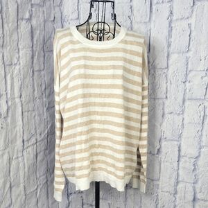 J. Crew Tan and Cream Crew‎ Neck Sweater